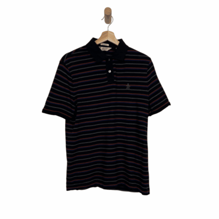 Penguin poloshirt black striped