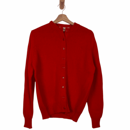 PRINGLE PULLOVER RED BUTTONED MADE IN SCOTLAND 100% WOOL