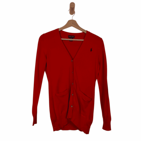 RALPH LAUREN PULLOVER BUTTONED RED