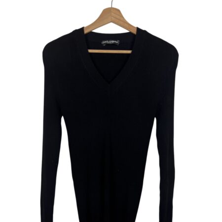 DOLCE & GABBANA PULLOVER BLACK V-NECK