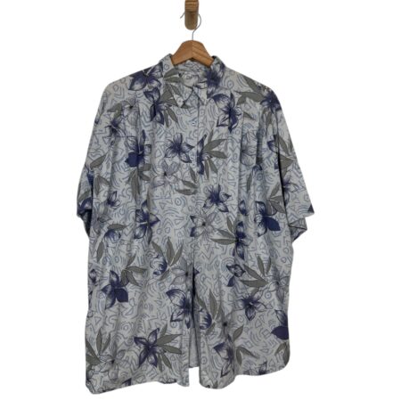 HAWAIIAN SHIRT BLUE FLOWERED