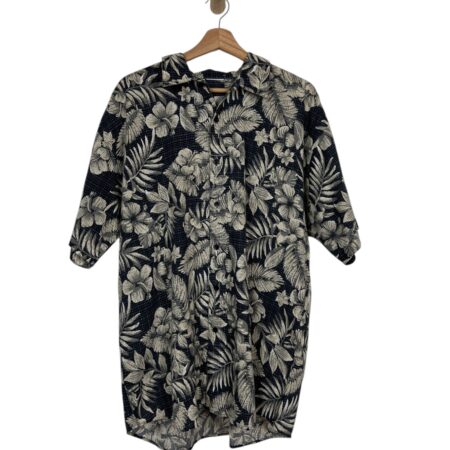 HAWAIIAN SHIRT GREY FLOWERED