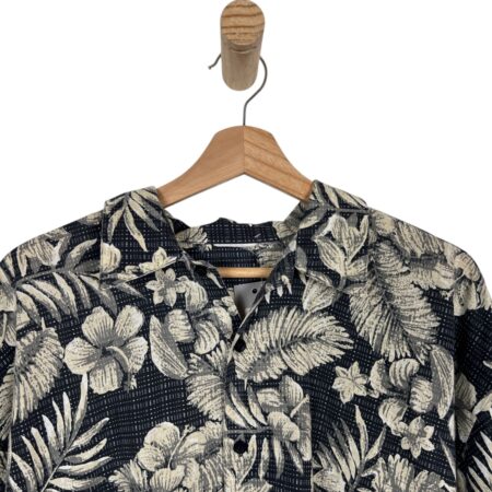 HAWAIIAN SHIRT GREY FLOWERED