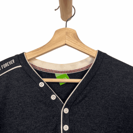 HUGO BOSS T-SHIRT BUTTONED GREY